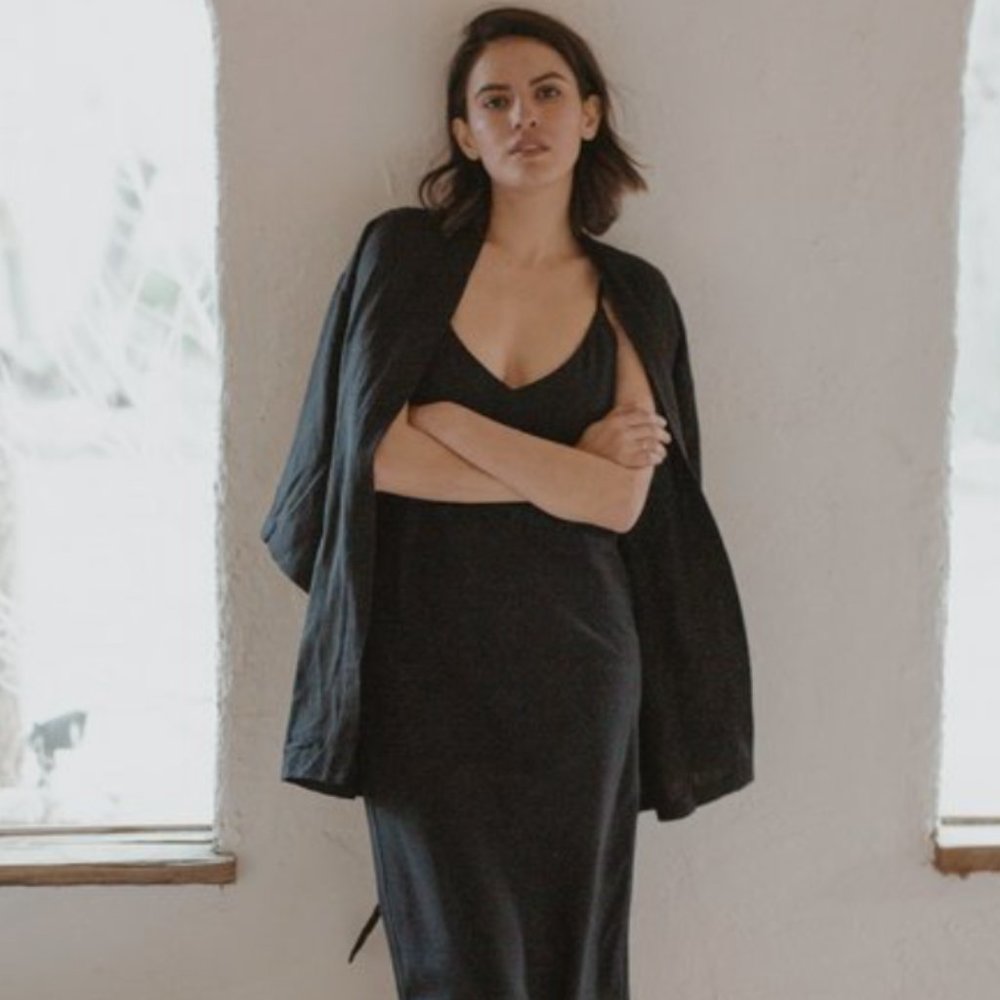 Ozma Silk Linen Canvas Kimono Jacket Size XS/S